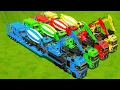 Download Lagu TRANSPORTING EXCAVATOR, MIXER TRUCK, FIRE TRUCK TO THE GARAGE WITH A MAN TRUCK - FS22