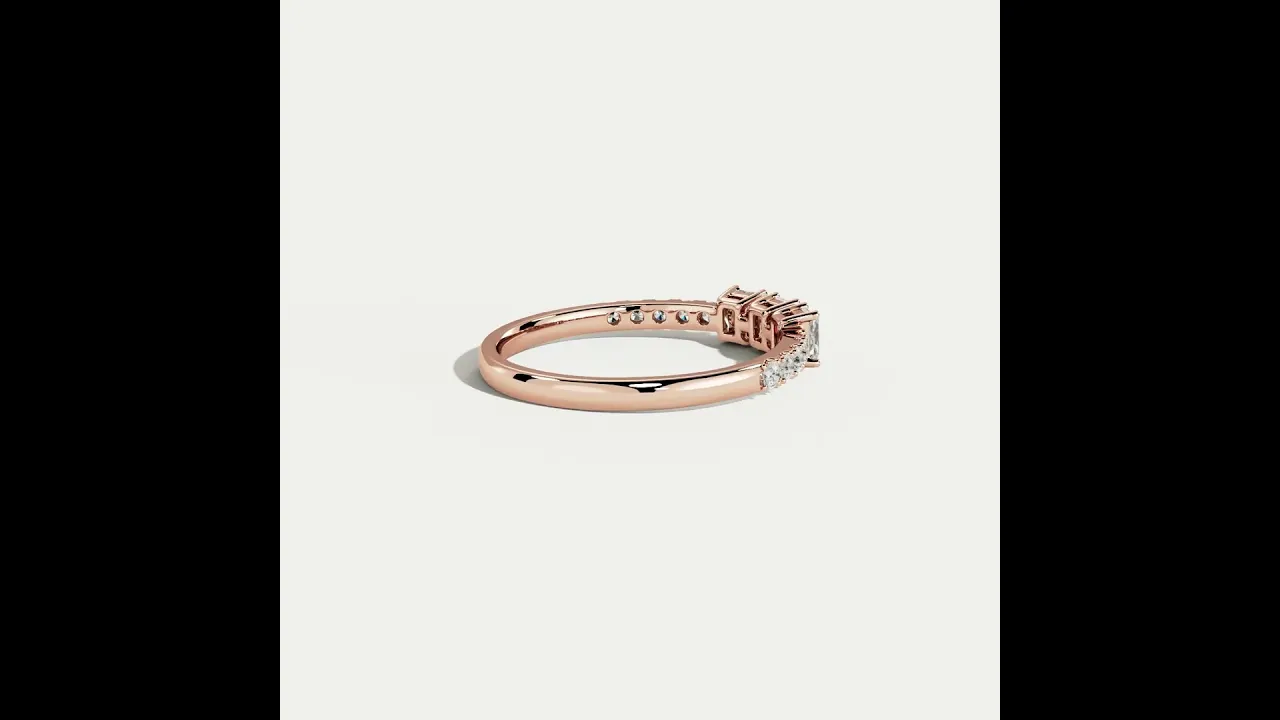 Floating Emerald  Lab-Grown Diamond Three-Stone Pavé Ring
