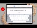 How to type Underscore on iPad