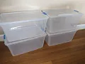 EconoHome Clear Storage Box - 24 Gallon Clear Plastic Storage Bins with Lids 4 Pack