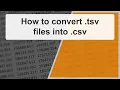 How to convert tsv to csv - Learn SQL with IMDB database