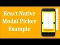 React Native Modal example part II - Modal Picker