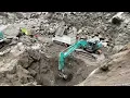 Download Lagu Digging deeper to bury large rocks that cannot be moved by excavators