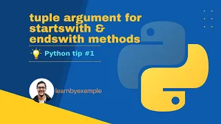 Python tip 1 tuple argument for startswith endswith methods