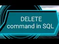 DELETE command in SQL SQL in telugu