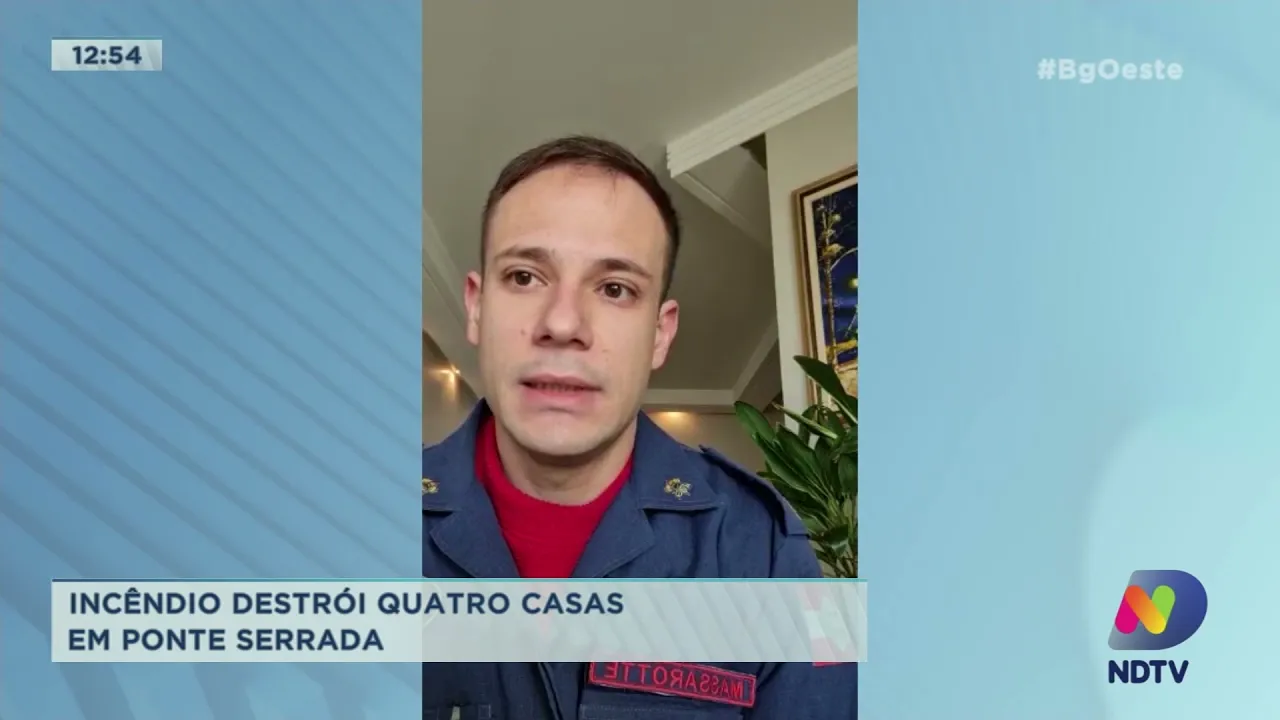 Incêndio destrói quatro casas em Ponte Serrada