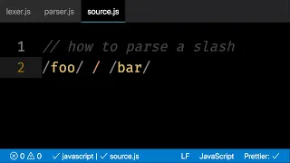 Parsing JavaScript slashes