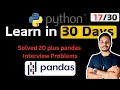 Python for Data Engineers Data Analysts Pandas Interview Questions Solved Most