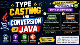 Type Casting and Type Conversion in Java Complete Tutorial for Beginners Explained with Example