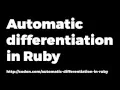 Automatic differentiation in Ruby