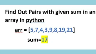 Find Out Pairs with given sum in an array in python Python