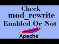 Check Mod - Rewrite In Enabled Or Not On Apache Server
