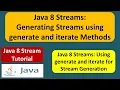 Java 8 Streams Generating Streams using generate and iterate Methods Streams in Java 8