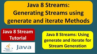 Java 8 Streams Generating Streams using generate and iterate Methods Streams in Java 8