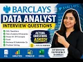 Data Analyst Interview question Barclays Data Analyst 20 LPA selection process