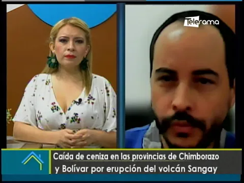 Caída de ceniza en las provincias de Chimborazo y Bolívar por erupción del volcán Sangay