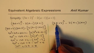 Simplify Algebraic Expression 3a 2 2 - 2 a