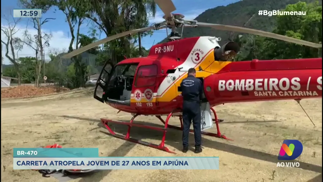 Carreta atropela jovem de 27 anos na BR-470 em Apiúna