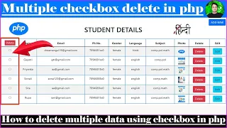 How to Delete Multiple Records by Selecting Checkboxes PHP