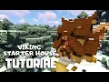 Minecraft How to Build a Viking House Snowy Viking Village Tutorial