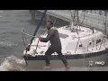 Boat crashes into Matlacha Pass Bridge gets stranded due to high wind