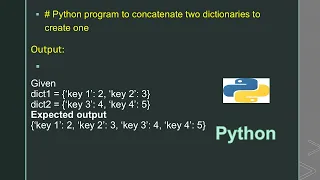 Python program to concatenate two dictionaries to create one