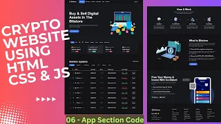 Create a Responsive Crypto Website using HTML CSS JavaScript with Source Code App Section Code