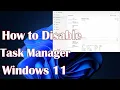 How to Disable Task Manager on Windows 11