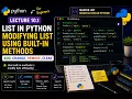 Lecture 10 1 List Modify Lists with Built-in Methods Code example Skillify