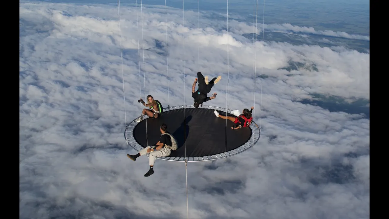 Jay Alvarrez puts trampoline in the sky! (2024)
