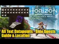 Horizon Forbidden West All Text Datapoints - Side Quests Location Guide