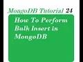 Bulk Insert in MongoDB