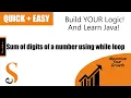 Java Sum of Digits of a Number Using While Loop