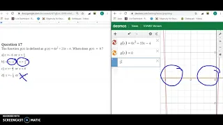 Function notation in Desmos Solutions of Quadratics
