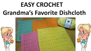 EASY CROCHET Grandma s Favorite Dishcloth Tutorial -