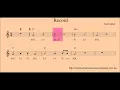 Lagu Record. Partitura flauta fàcil. Notes: sol-la-si. SI melodia. C instruments (violí, piano, oboè…)