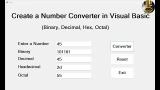 How to Create a Number Converter in Visual Basic Net Full Tutorial Binary Hex Octal Decimal