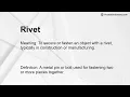 Rivet Meaning