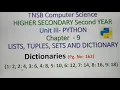 Dictionaries in Python - Syntax Example Part 21 in Tamil Chapter 9 Unit 3 A Jaya Mabel