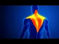 Trapezius Muscle Pain with blue background stock footage stock Cinefootage
