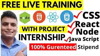 Free Live Full Stack React Node Javascript Css Training With Certificate Internship For Students