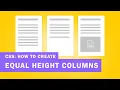 How to Create a CSS Equal Height Columns Create Div Columns with the Same Height