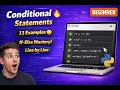 Python Conditional Statements examples in Google Colab Covers if if-else if-elif-else nested if