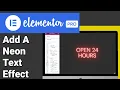 How To Add CSS Neon Text Effect In Elementor