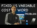 QMS 110 TMU Toronto Metropolitan University - Fixed vs Variable Word Problem