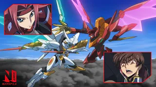 suzakus lancelot vs kallens guren code geass lelouch of the rebellion netflix anime
