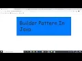 Builder Pattern Implementatation For Thread Safety Consistency and Immutability