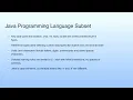 Java Programming Language Subset Lecture 03 Java Tools and Resources
