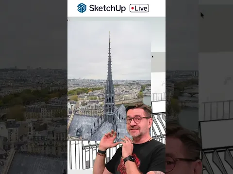 Modeling the Notre Dame Spire LIVE!  #SketchUp #Livemodel