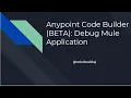 Anypoint Code Builder Beta Debug Mule Application